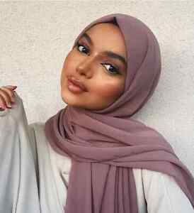 Plain Chiffon Hijab Scarf for Women 175X72cm 86 Colors