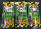 3x Bags Toxic Waste Sour Smog Balls Crunchy Candy with a Chewy Sour Center