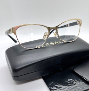 VERSACE 1233-Q 1339 Women Eyeglasses 53-17-140 Gold/ Black 100% Authentic