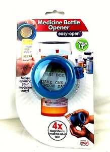 Jokari (Easy Open) Medicine Bottle Cap Opener w 4X Magnifier Cap Gripper Remover