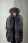 New: Saga Royal Blue frost fox fur stole wrap massive