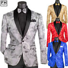 VINCI Men's Paisley Embroidered Slim Blazer w/ Bow Tie XS-5XL, 6 Colors - NEW