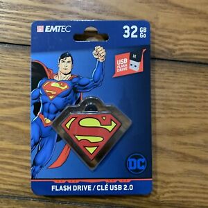 Superman 32GB Flash Drive Keychain Emtec DC Comics 32 GB