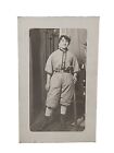 Antique Real Photo Postcard 1900's Woman's League Baseball Player + Bat JRR15