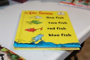 Vintage 1960 One Fish Two Fish Red Fish Blue Fish Dr Seuss Beginner Books HC