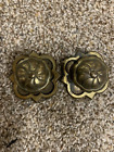 2 Vintage Brass Drawer Knobs with Plates