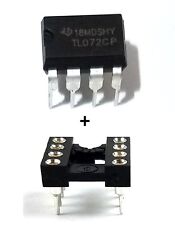 5PCS TL072CP + Sockets Low Noise JFET Dual Op-Amp DIP-8 New IC