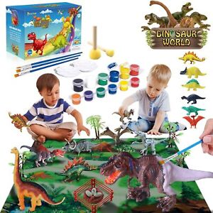 Kids Arts Crafts Set Dinosaur Toys Painting Kit Figurines for Boys and Girls