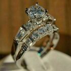 2Ct Round Cut Lab Created Diamond Wedding Bridal 14Ct White Gold Filled Ring Set