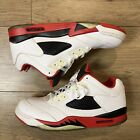 Men’s 11.5 Nike Air Jordan 5 Fire Red Low 819171-101 Retro OG V Sneakers Shoes
