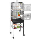 59''H Bird Cage Cockatiel Finch Canary Protectable w/Stand & Tray Indoor