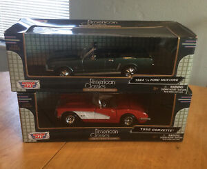 Motormax 1/24 diecast 1959 Corvette and 1964 1/2 Mustang lot