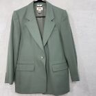 Vintage Talbots Blazer Jacket Women 8 M 100% Cashmere Wool Green Coat USA Made