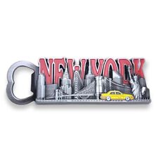New York City Bottle Beer Opener Fridge Magnet Liberty Statue Cab Taxi Country