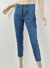 PRAIRIE UNDERGROUND Light Blue GIRDLE CROP Seamed Denim Zip-Front Jeans XS