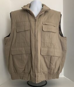 Vintage Men's Tempco Vest tan size large multi pocket ( same day shipping ) vgc