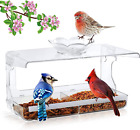 New ListingWindow Bird Feeder with Non-Marking Self-Adhesive Hooks,Clear Window for Outside