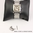 Cartier Francaise Stainless Steel Tank Watch Ref 2465 with Extra Links