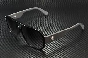 Adidas Originals OR0006 01B Shiny Black Grad Smoke Plastic 57mm Men's Sunglasses