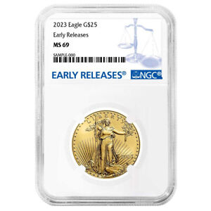 2023 $25 American Gold Eagle 1/2 oz NGC MS69 ER Blue Label