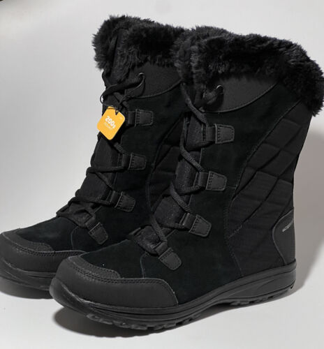 COLUMBIA Ice Maiden™ II Snow Boots Women’s US Size 8.5 Black WP Leather Techlite