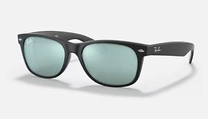 RayBan New Wayfarer Flash Matte Black/Silver Mirror 55mm Sunglasses RB2132 62230