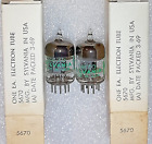 Tightly Matched Pair 5670 (396A, 2C51) Sylvania same code NOS Tubes, TV-7D 113%+