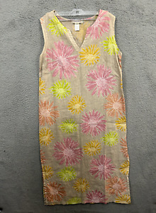 Vintage Fresh Produce Dress Women Extra Large Floral Sleeveless Maxi Linen Beach