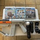 Sony PlayStation 3 Sharpshooter Gun Bundle -w/ Move Controllers Camera & 3 Games