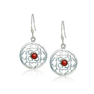 925 Sterling Silver Ear Ring Round Mandala Handmade in Nepal with gift box