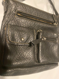 Kellie & Katie Black Leather Crossbody Bag Purse with 3 pockets new other