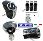 Sparco Universal Alloy + Leather Car Gear Shift Knob Shifter Stick Black Chrome