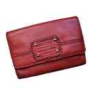 Fossil Live Long Vintage 1954 Distressed Red Leather Folding Wallet
