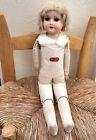 ANTIQUE BISQUE DOLL AM 370 ARMAND MARSEILLE GERMANY DOLL  21” LEATHER BODY AS IS