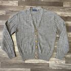 Vintage Seth Roberts Cable Knit Cardigan Sweater Men’s XL Solid Gray Made In USA
