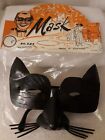 Vtg Cat Eye Masquerade Halloween Black Novelty Mask Costume Sonsco Hong Kong NOS
