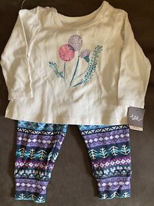 Tea Collection Baby Girl's Top and leggings, size 6-9 Months. NWT