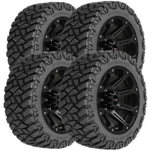 (QTY 4) 35x13.50R24LT Predator New Mutant X-MT 116Q LRF Black Wall Tires