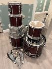 Vintage Tama RockStar Drum Set Dark Red With Roto Toms Pickup Only