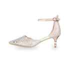 IDIFU Womens Shoes IN2 Candice Low Kitten Heels Pumps Rhinestones Sequins Gold 9