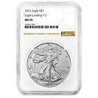 2021 $1 Type 2 American Silver Eagle NGC MS70 Brown Label