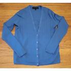 St. John Blue Wool & Silk Blend Button Up Cardigan - size small