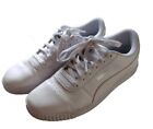 Puma Sneakers Woman's 8.5 White Leather Lace Up Shoe Soft foam Insole Modern