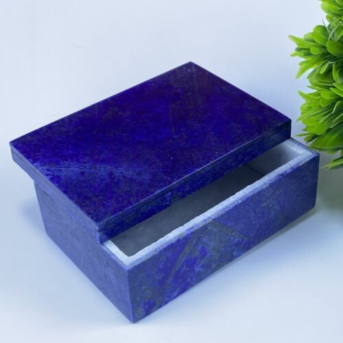 Lapis Lazuli Stone Jewellery Box Natural Lapis Lazuli Crystal Hand Carved (M)