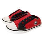 Crocs Hover Canvas Sneakers Kids 10 Red Lace Up Hook & Loop Closure Water Shoes