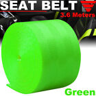3.6M Green Car Seat Belt Webbing Safety Polyester Strap Seat Lap Retractable Kit