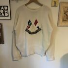 Vintage 80s Polo Ralph Lauren Cross Flags White Knit Sweater 1987 Size Large