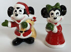 Mickey Minnie Mouse Christmas Salt Pepper Shakers Walt Disney Productions Japan
