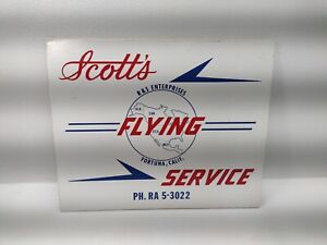 Scotts Flying Service Aviation Airplane Plane Decal Sticker Vinyl/Wood Sign CA