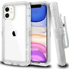 For iPhone 15 14 13 12 11 6 7 8 Plus X XR PRO MAX Shockproof Clear Case +Clip